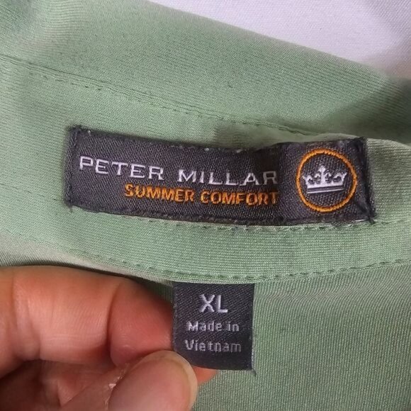 Peter Millar Mens Green Summer Comfort Polo Shirt Sz XL Preppy Athleisure Golf - Picture 3 of 9